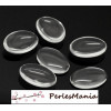 Cabochons en verre transparents, OVALE 13 par 18mm , fond plat effet loupe