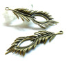 Pendentifs Plumes Arty 72mm – Laiton Finition Bronze