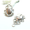 Pendentifs, Scarabée Égyptien 40 mm, métal finition Argent Antique