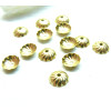 Embouts, calottes,  coupelles 7mm, Acier Inoxydable 316, finition Doré à l'or fin 18K