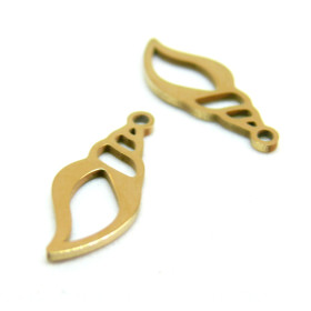 Pendentif Coquillage, Acier Inoxydable 316L, finition Doré à l'or fin 18K Placage IONIQUE