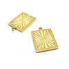 Pendentif Rectangle 21mm, Acier Inoxydable 316L, finition Doré à l'or fin 18K, Placage IONIQUE