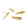 Boucles d’Oreille Puces Gouttes Fines 15mm – Laiton Doré à l'Or Fin 18K