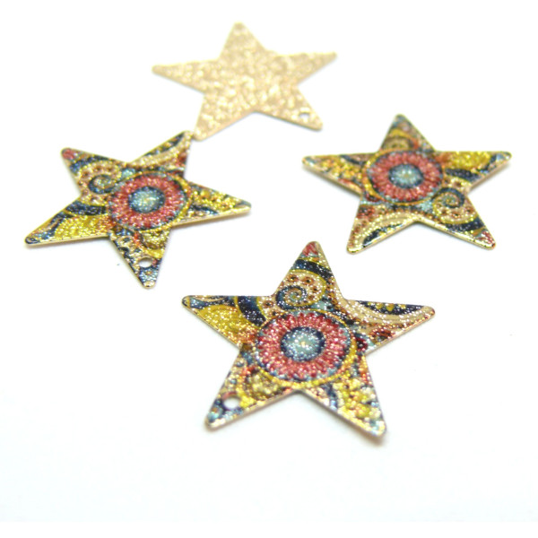 Pendentifs breloques Stardust Etoile 25mm  Doré