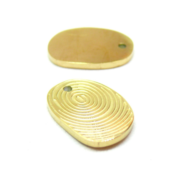 Pendentif Empreinte 17mm, Acier Inoxydable 316L, finition Doré à l'or fin 18K, Placage IONIQUE