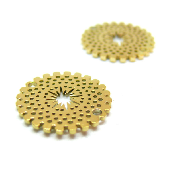 Connecteur, dentelle 15mm, Acier Inoxydable 304, finition Doré à l'or fin 18K, Placage IONIQUE