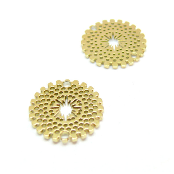 Connecteur, dentelle 15mm, Acier Inoxydable 304, finition Doré à l'or fin 18K, Placage IONIQUE