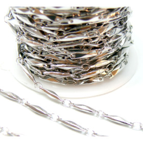 Chaine maille fantaisie en acier Inoxydable finition Argenté