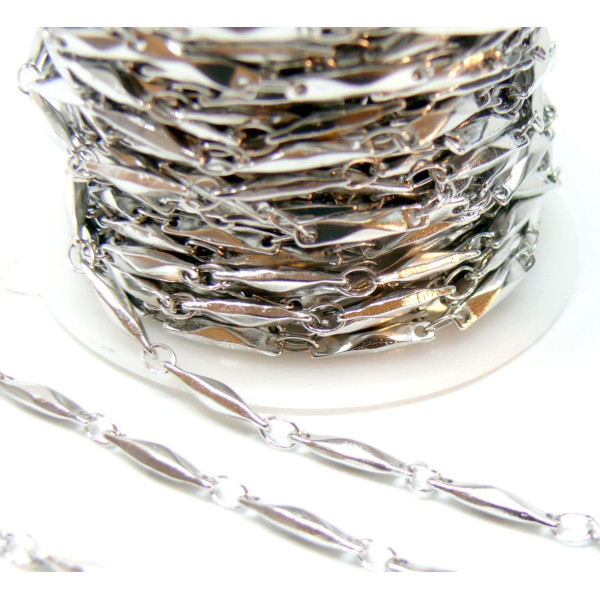 Chaine maille fantaisie en acier Inoxydable finition Argenté