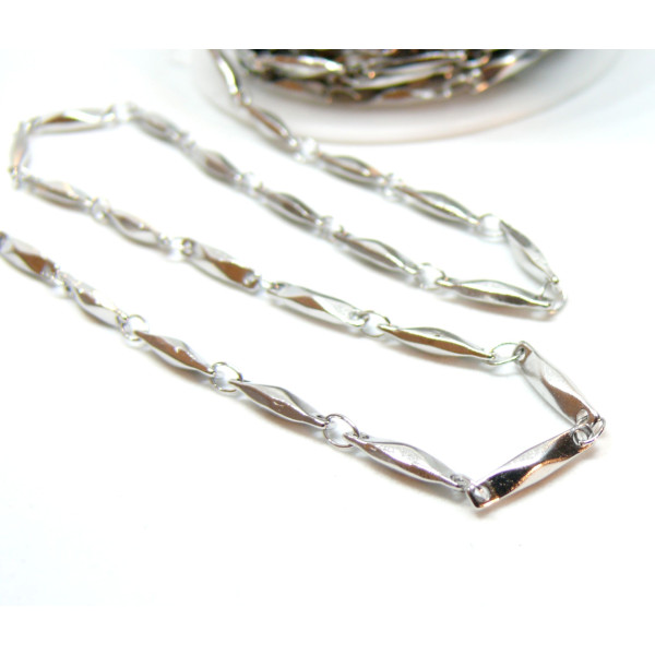 Chaine maille fantaisie en acier Inoxydable finition Argenté