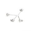 Boucles d'oreille Clou,  Puce Ronde 4mm, avec anneau d'attache, Acier Inoxydable 304, avec embouts