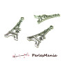 Pendentifs, Breloque Tour EIFFEL avec étoile 29mm, finition Argent Antique