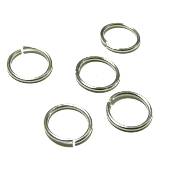 Anneaux de jonction 7 par 0,9mm, métal finition ARGENT PLATINE