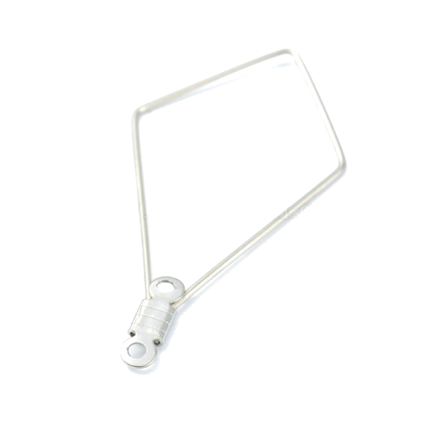 Pendentifs, Connecteur forme Losange 40mm, Acier Inoxydable 316 couleur Argent