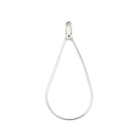 Pendentifs, Connecteur Goutte 39 mm, Acier Inoxydable 316 couleur Argent Platine