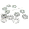 Perles plates, perles intercalaires martelées 12mm, métal finition Argent VIF