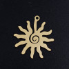 Pendentif Soleil 17mm, Acier Inoxydable 316L, finition Doré à l'or fin 18K, Placage IONIQUE
