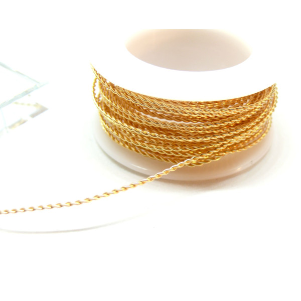 Fil torsadé 0.5mm, Cuivre Doré  à l'or fin 14K