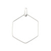 Pendentifs, Anneaux Connecteur fermé Hexagone 25 mm, Acier Inoxydable couleur Argent Platine