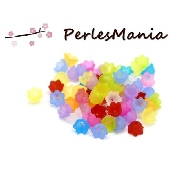 Fleurs acrylique multicolores 10 par 7mm