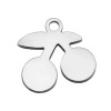 Pendentifs Cerise 10mm, acier Inoxydable 304 finition Argenté