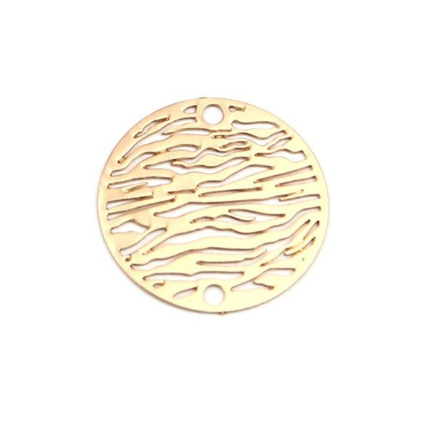 Estampes, Pendentif, Connecteur filigrane Zèbre 20 mm, coloris Doré