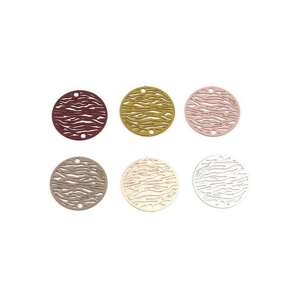 Estampes, Pendentif, Connecteur filigrane Zèbre 20 mm, coloris Doré