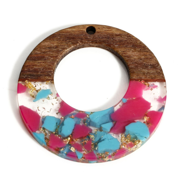 Pendentif Cercle en Bois et résine 38mm