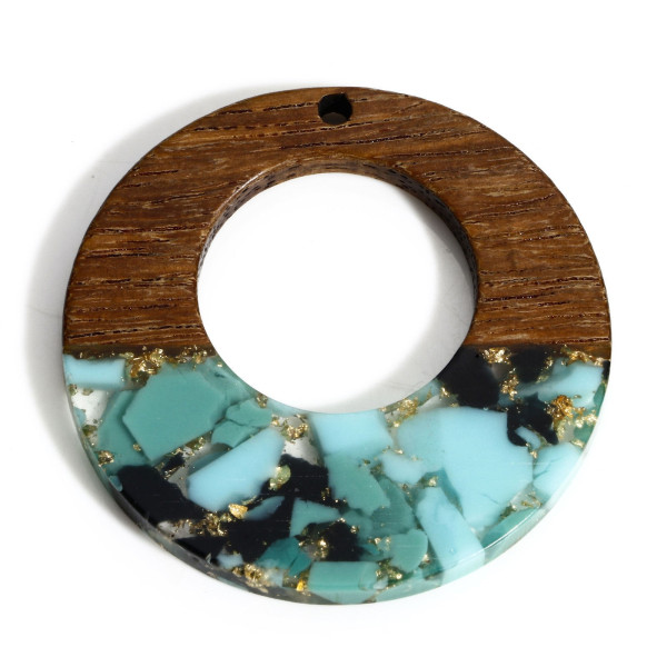 Pendentif Cercle en Bois et résine 38mm