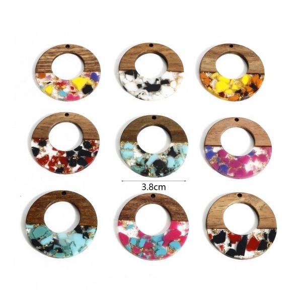 endentif Cercle en Bois et Résine 38 mm