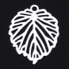 Estampes, pendentifs feuille 15mm, métal coloris Blanc