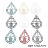 Estampes, pendentifs Goutte Art déco 44mm métal coloris NOIR