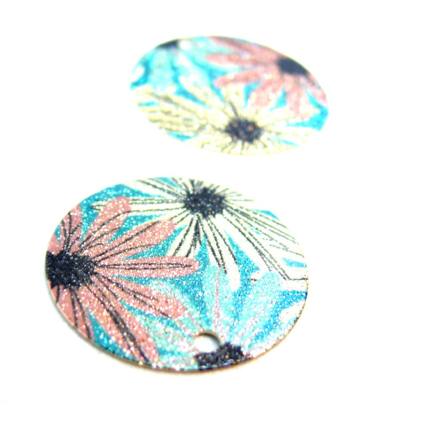 Pendentifs, breloques stardust Ronde 20mm, Géométrique Doré