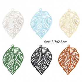 Estampes, pendentifs feuille 37mm, métal coloris DORE