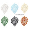 Estampes, pendentifs feuille 37mm, métal coloris DORE