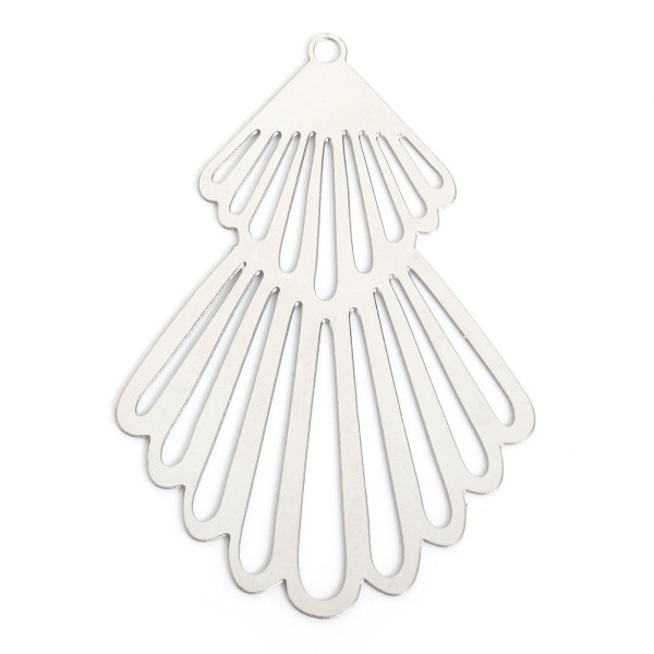 Pendentifs, Estampes Géométrique 45mm, Acier Inoxydable 304, finition Argenté