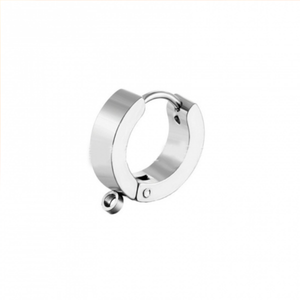 Boucles d'oreilles Dormeuses, créoles 9mm avec anneau d'attache,  Acier Inoxydable 316