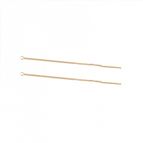 Chaines pour boucle d'oreille 8 cm, Acier Inoxydable 304, finition Doré