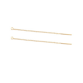 Chaines pour boucle d'oreille 8 cm, Acier Inoxydable 304, finition Doré à l'or fin 18K