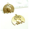 Pendentifs, Amulette Scarabée Egyptien 25mm, Acier Inoxydable 304, finition Doré à l'or fin 18K, Placage IONIQUE