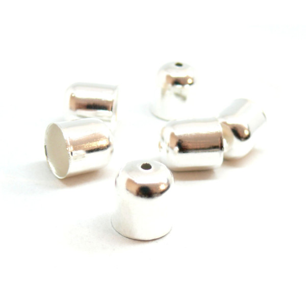 Embouts, CYLINDRES Argent Vif 10mm, pour Cordon