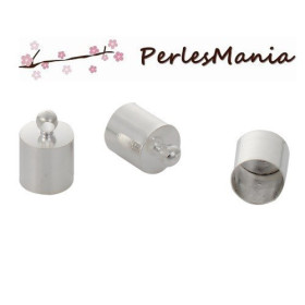 Embouts Cylindre en CUIVRE, pour cordon metal ARGENT VIF