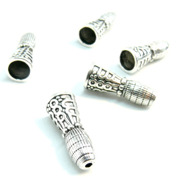 Cônes, embouts, caps coupelles Boheme, métal couleur Argent Antique