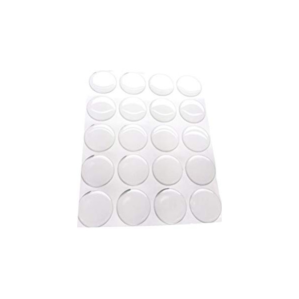 Cabochons, Résine Epoxy ROND 24.5mm, sticker autocollant transparent