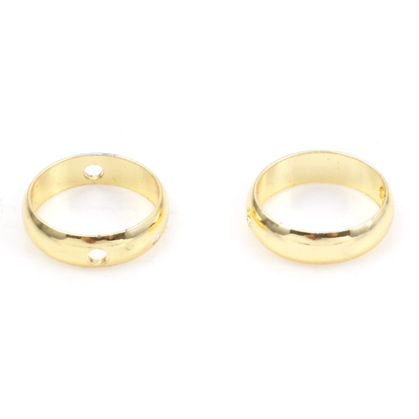 Perles intercalaires,  Cadre Cercle 10mm, Cuivre finition Doré  à l'or fin 18K