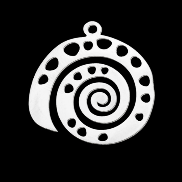 Pendentifs Coquillage 22 mm,  Acier Inoxydable, coloris Argenté, DIY