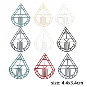 Estampes, pendentifs Goutte Art déco 44mm métal coloris BLANC