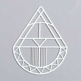Estampes, pendentifs Goutte Art déco 44mm métal coloris BLANC