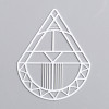 Estampes, pendentifs Goutte Art déco 44mm métal coloris BLANC