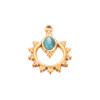 Pendentif, Bohème Boho 24mm, Acier Inoxydable 304, finition Doré à l'or fin 18K